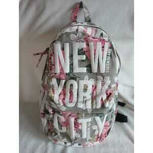 Robin Ruth New York City Backpack – Tan / Multicolor Floral Print